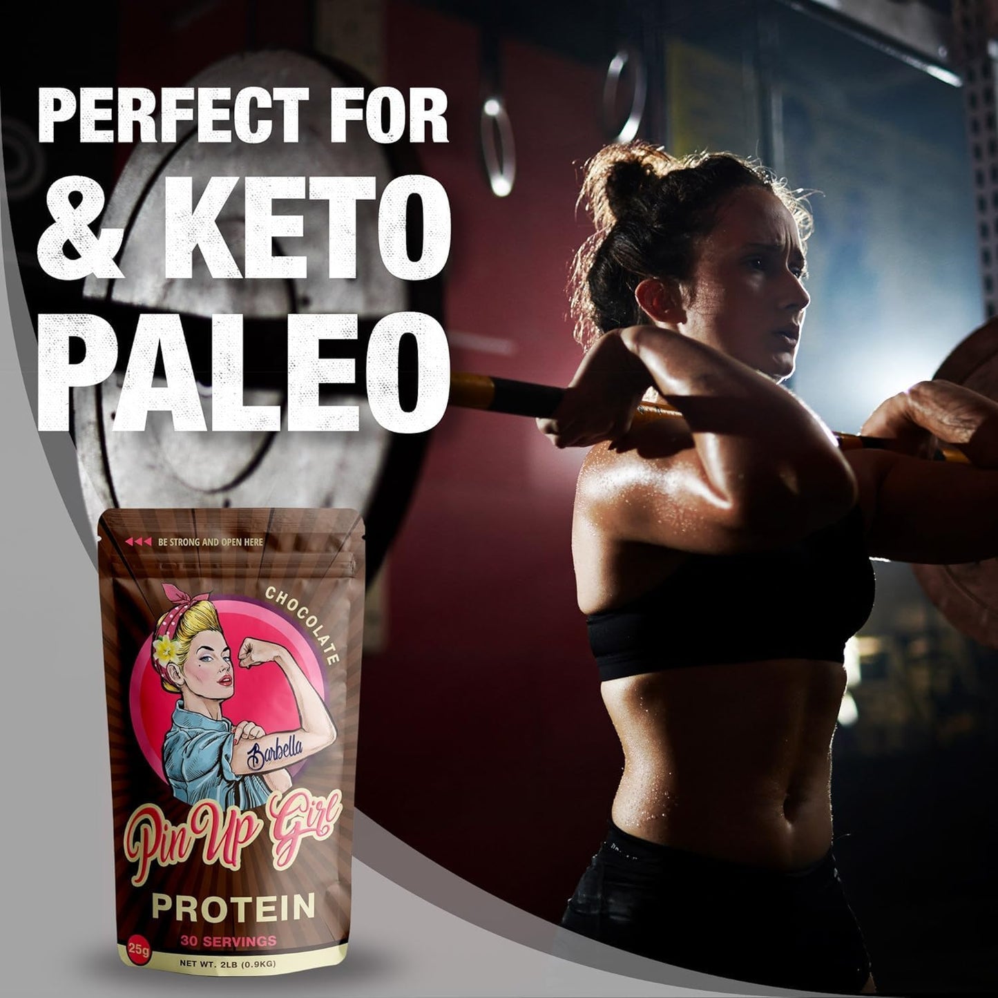 Premium Dutch Chocolate Whey Protein Isolate Powder for Women | 25g Protein | Muscle-Building Formula | Fat Free, Low Cal, No Added Sugar | 32oz