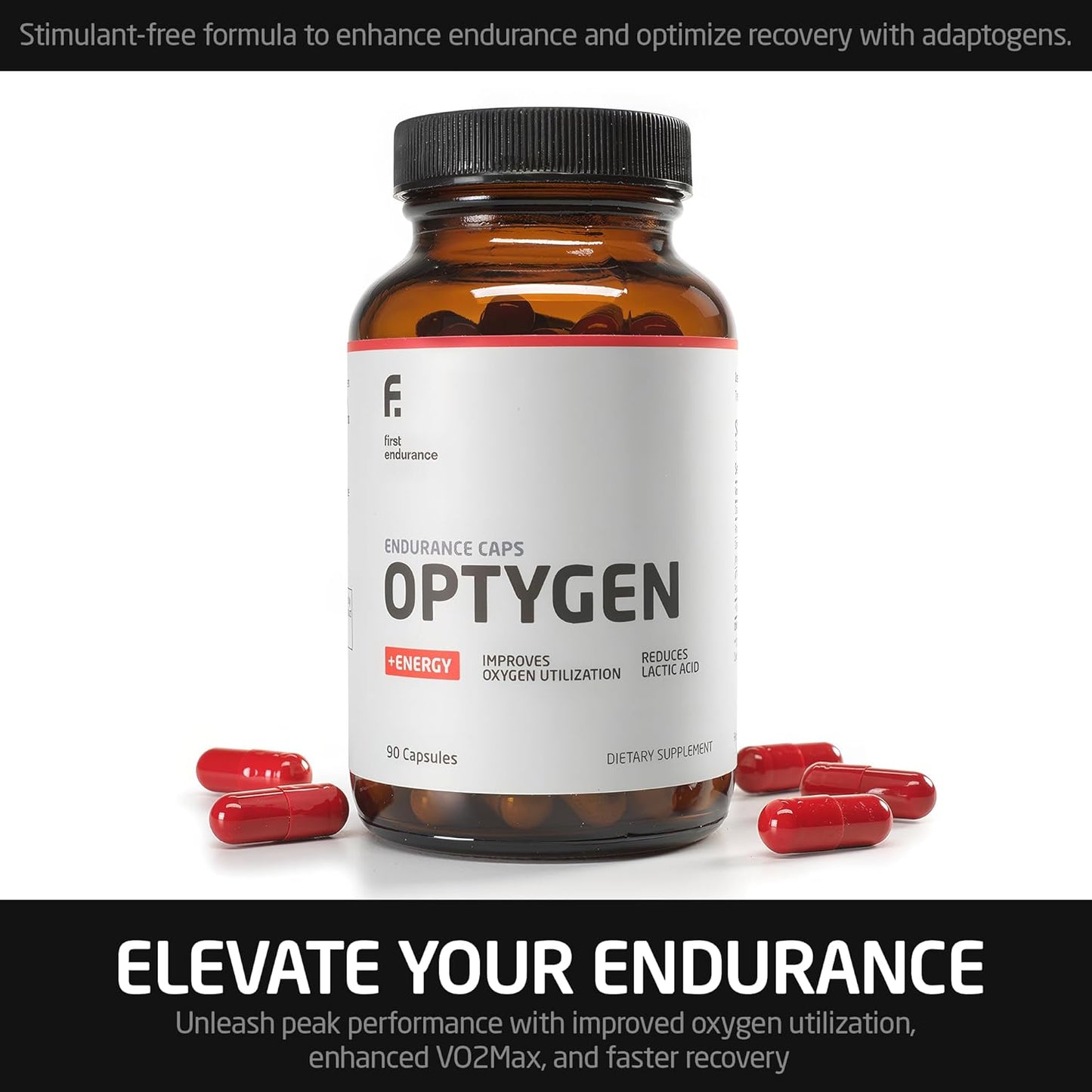 Premium Endurance Supplement - Boost Power and Performance | FIRST ENDURANCE Optygen | Enhances Oxygen Utilization | 90 Capsules