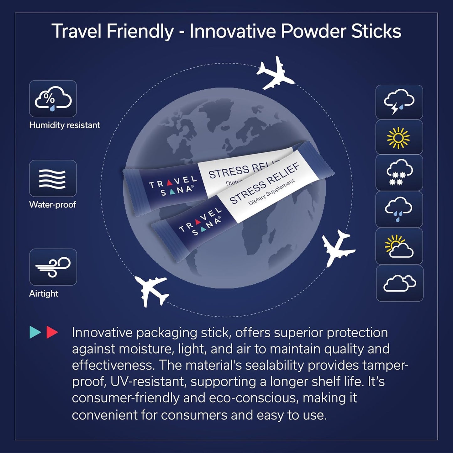 Premium Fast-Acting Stress Relief Supplement with Passionflower 200mg, Vitamin B6 and B12 - 10 Sticks (Pack of 3) for Travelers