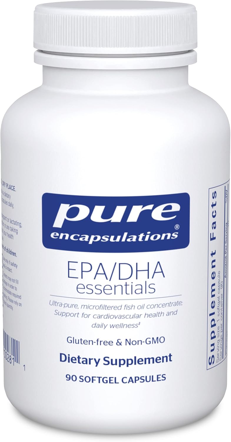 Premium Fish Oil Supplement with Omega 3 for Cardiovascular Health - 90 Softgel Capsules - Pure Encapsulations EPA/DHA Essentials