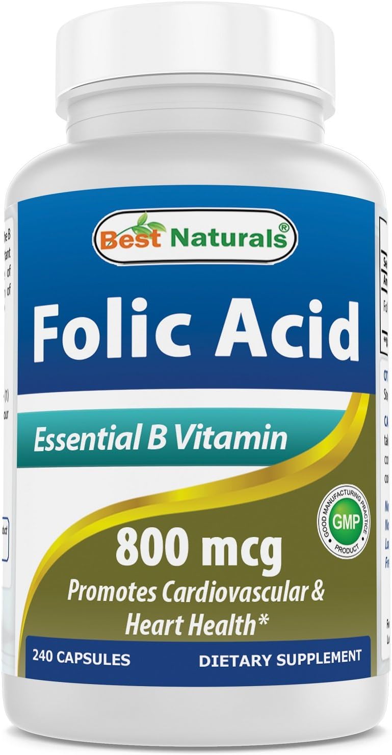 Premium Folic Acid 800mcg with Vitamin K2 (MK7) and D3 - Top Quality Supplement for Overall Health