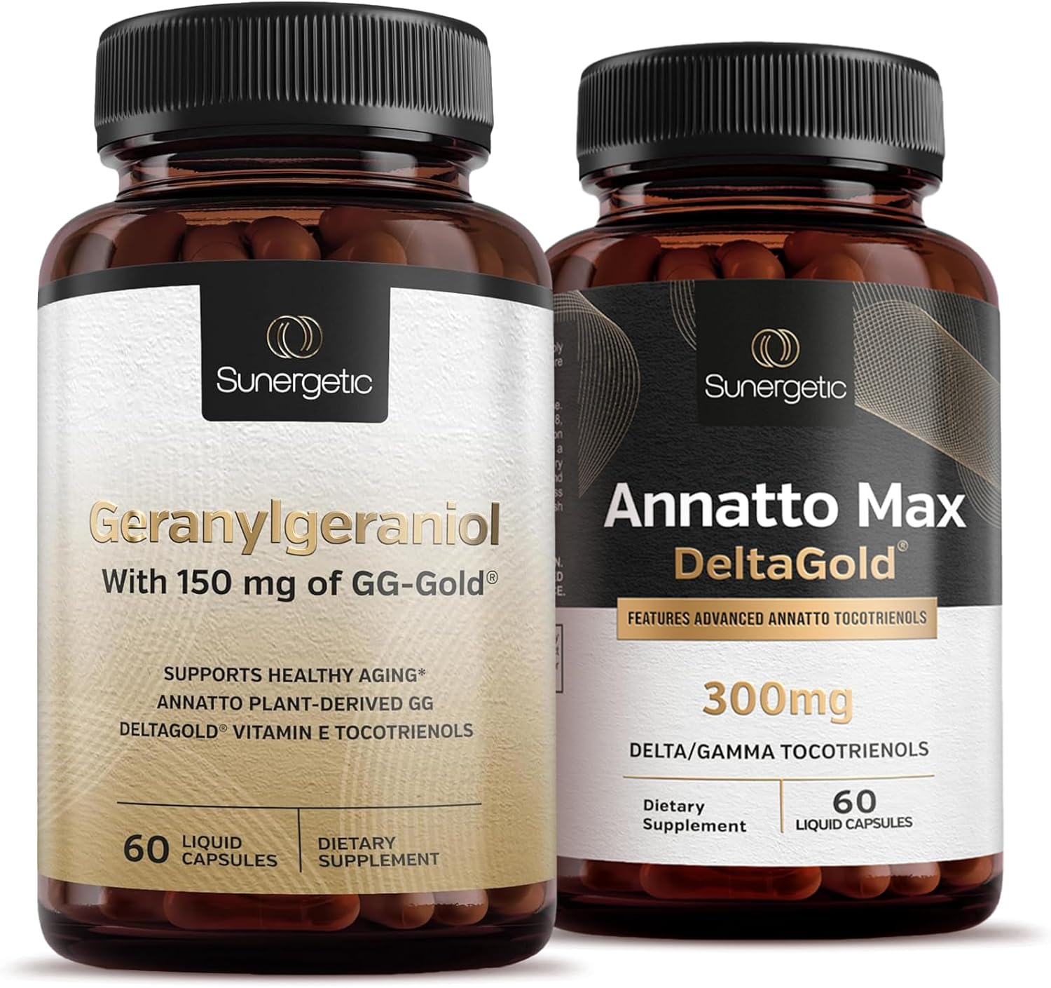 Premium Geranylgeraniol Plus Annatto Max DeltaGold Capsules for Heart Health, Healthy Aging, Immune Support & Wellness - 60 Geranylgeraniol + 60 Annatto Max Capsules