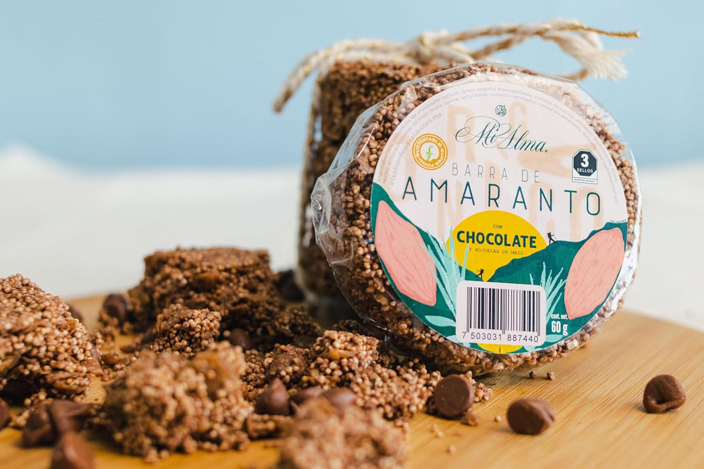 Premium Gluten-Free Amaranth Bar with Chocolate and Corn Flakes - Super Food Snack from Oaxaca, 8.4 oz (4 Pack)