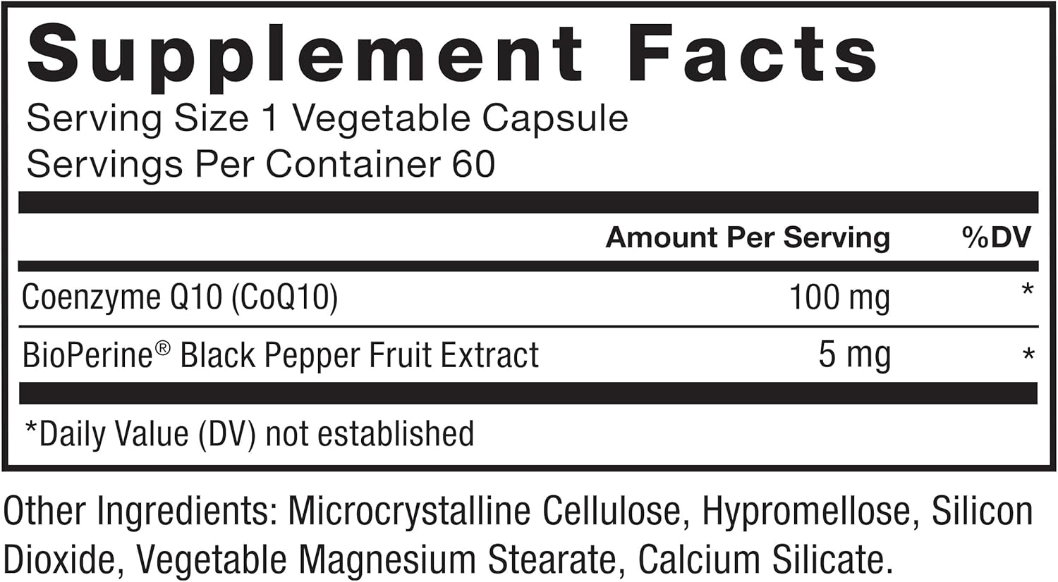 Premium Grade CoQ10 100mg Heart Health Supplement with Enhanced Absorption - 60 Vegan Capsules - Non-GMO, Dairy Free, Gluten Free