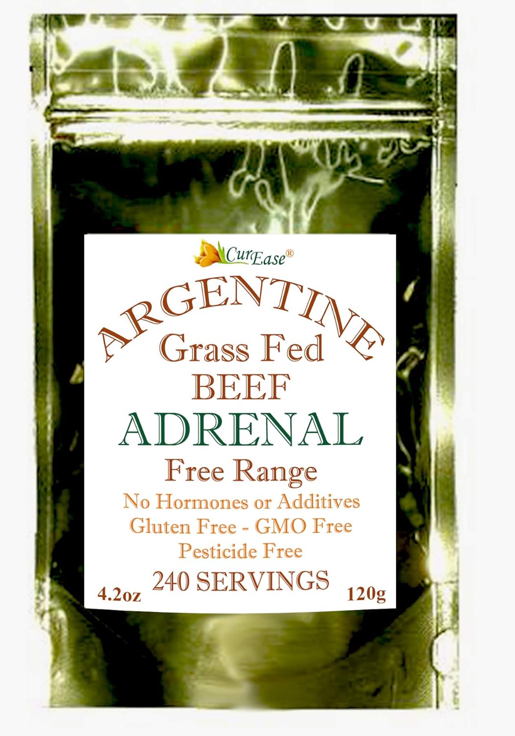 Premium Grass-Fed Argentine Beef Adrenal Powder - 4.2 Ounce