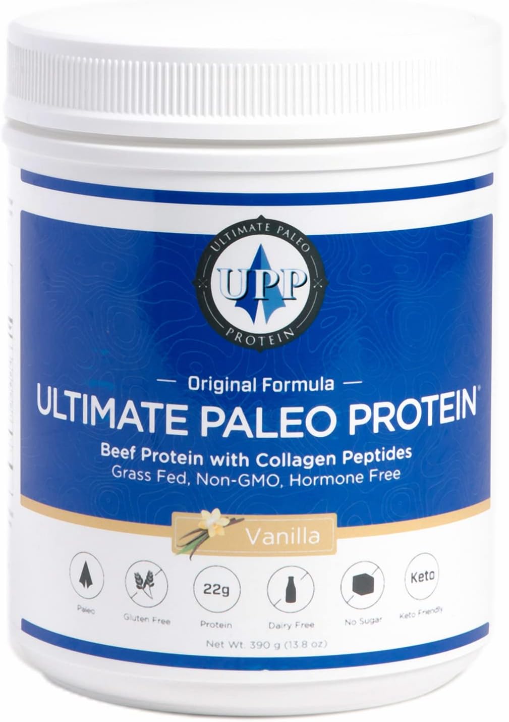 Premium Grass Fed Beef Protein Powder with Collagen Peptides - Vanilla Flavor | Paleo, Keto, and Gluten Free - 15 Servings