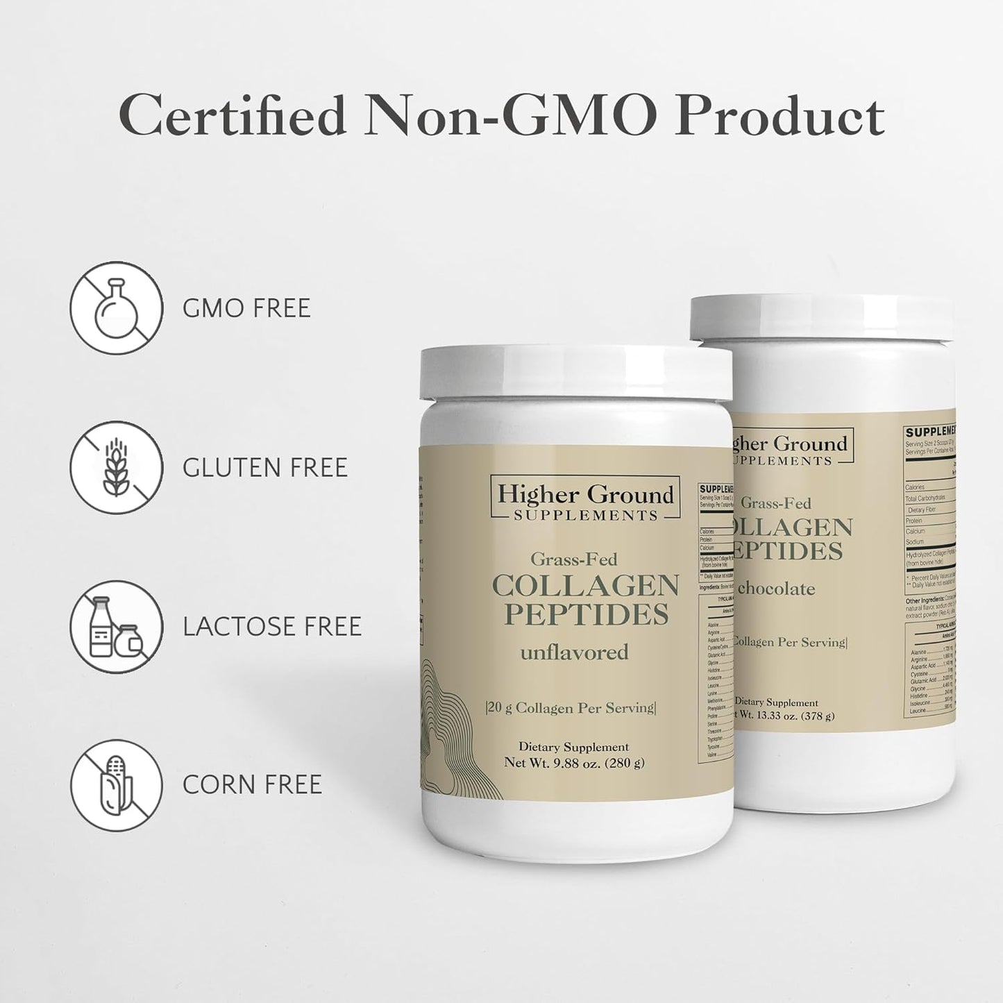 Premium Grass-Fed Collagen Peptides for Skin, Hair, and Joint Health | Non-GMO, Gluten-Free, 18g Protein | Unflavored, 378g