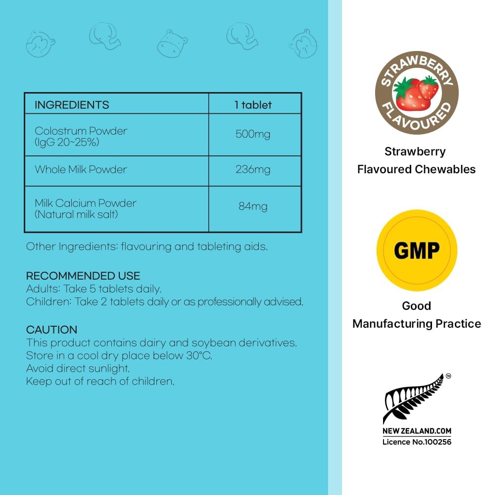 Premium Grass-Fed Colostrum Milk Tablets - 1500mg - Hi Well Pure & Natural New Zealand