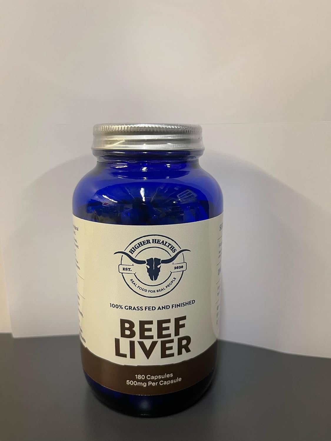 Premium Grass Fed/Finished Beef Liver Capsules, Pure & Keto Friendly, 180 Capsules for Optimal Health