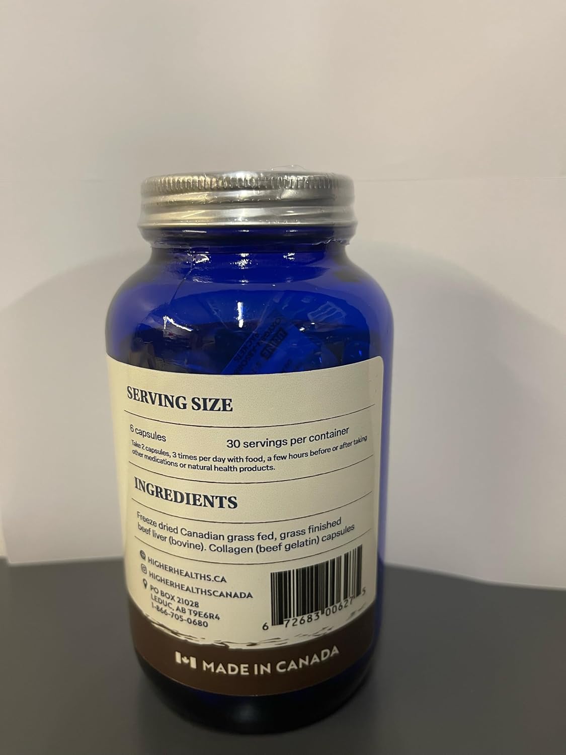 Premium Grass Fed/Finished Beef Liver Capsules, Pure & Keto Friendly, 180 Capsules for Optimal Health