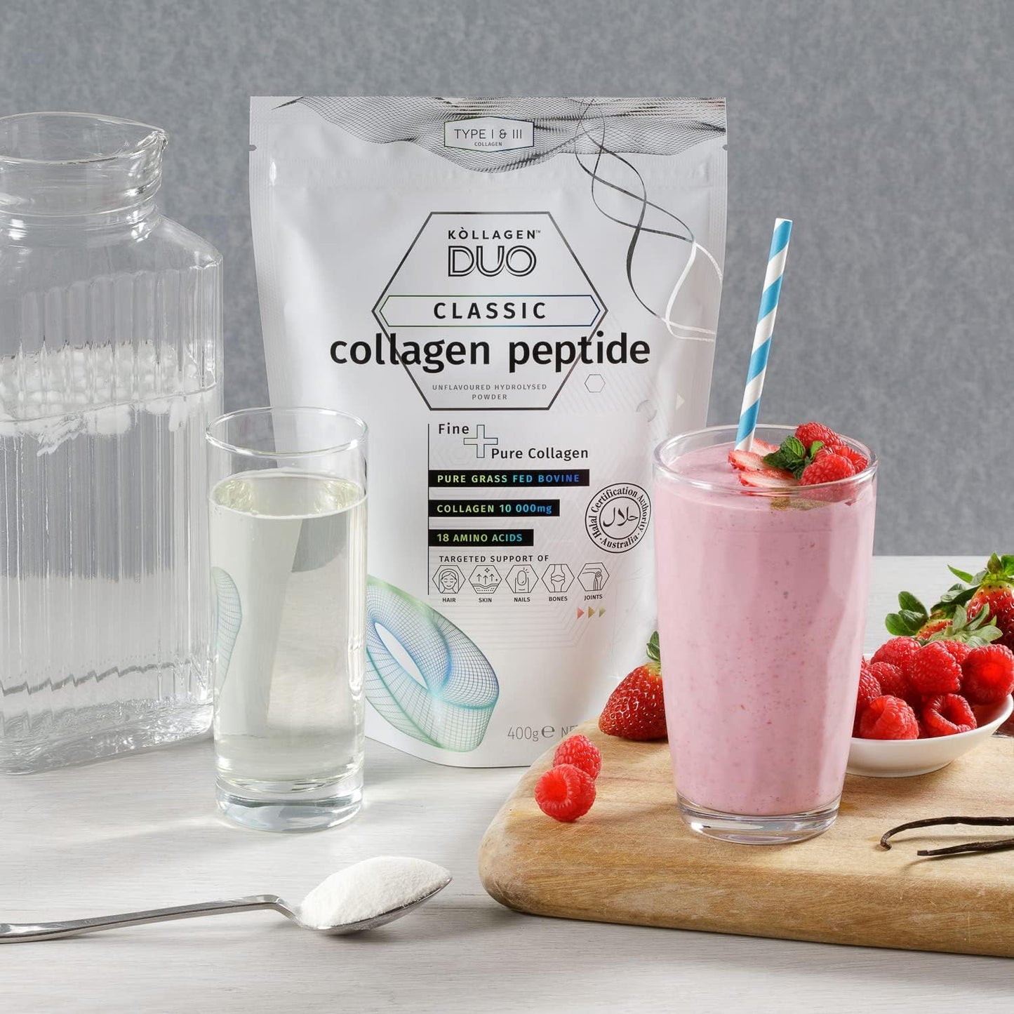 Premium Halal Collagen Protein Powder - Unflavored Source of Type I & III Collagen with 18 Amino Acids for Skin, Hair, and Nails - Collagen Supplement with Glycine Boost