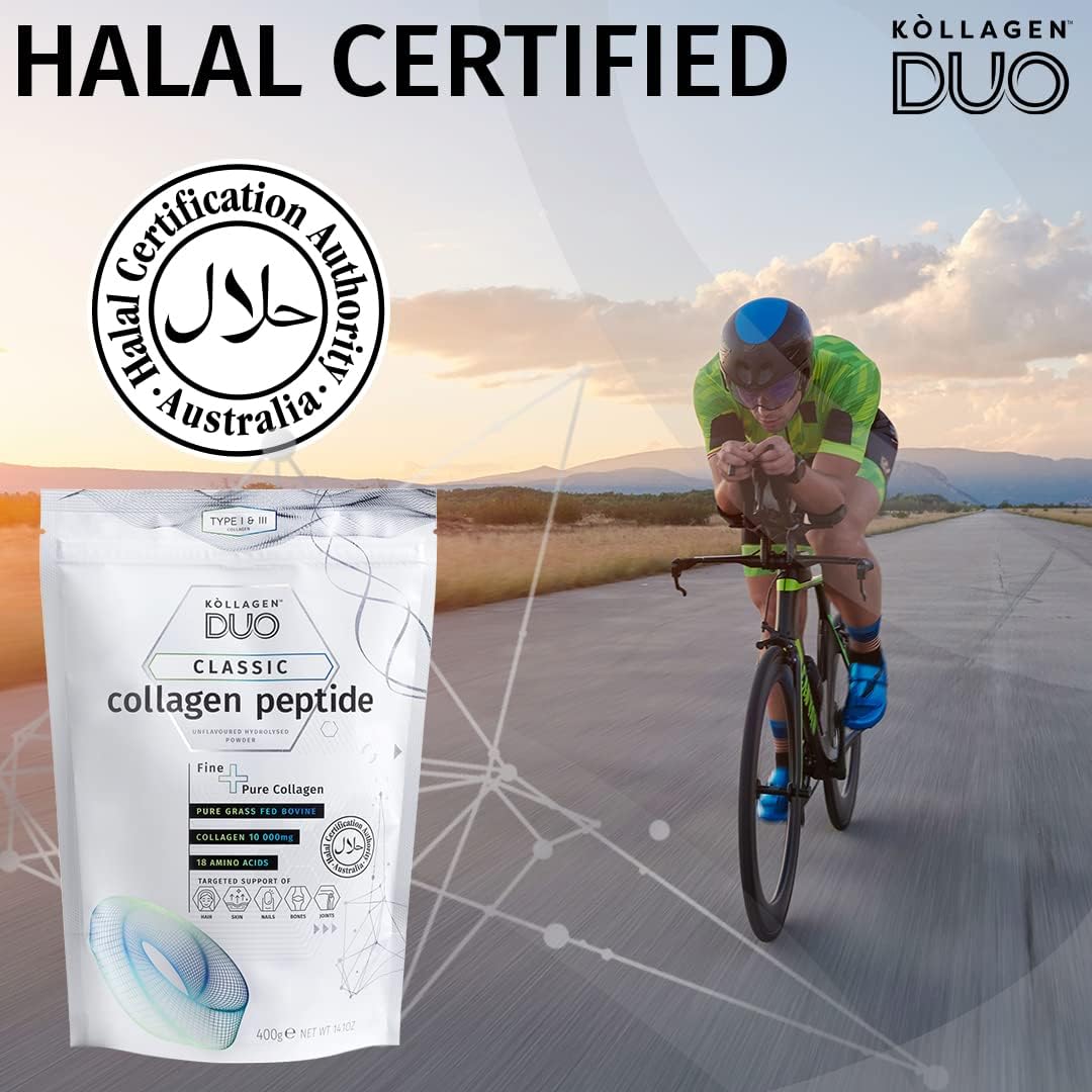 Premium Halal Collagen Protein Powder - Unflavored Source of Type I & III Collagen with 18 Amino Acids for Skin, Hair, and Nails - Collagen Supplement with Glycine Boost