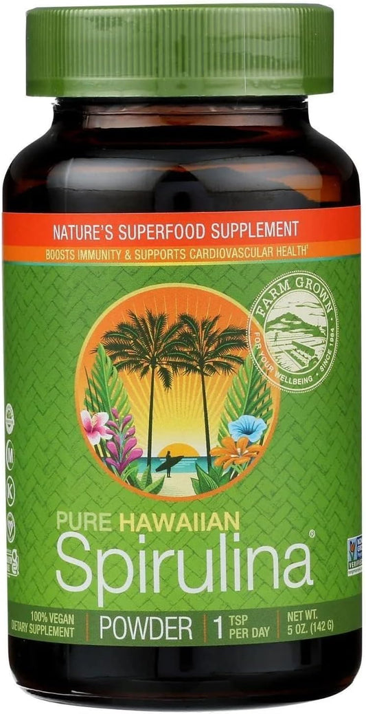 Premium Hawaiian Spirulina Powder - Vegan Superfood Supplement for Immune Support - Non-GMO Natural Multivitamin - 5oz