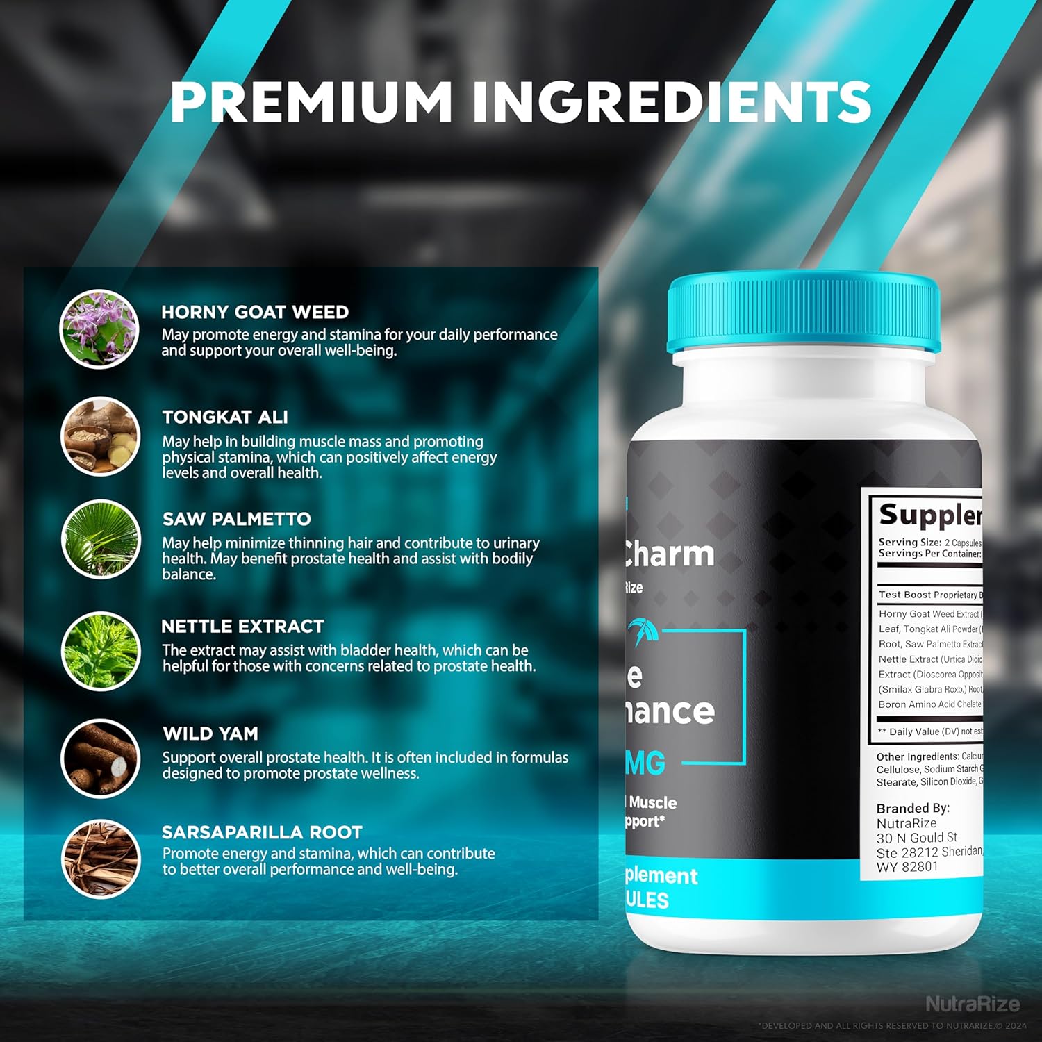 Premium HealthCharm Male Capsules (3 Pack) - All Natural Formula for Energy & Blood Flow - 180 Pastillas to Support Men's Health