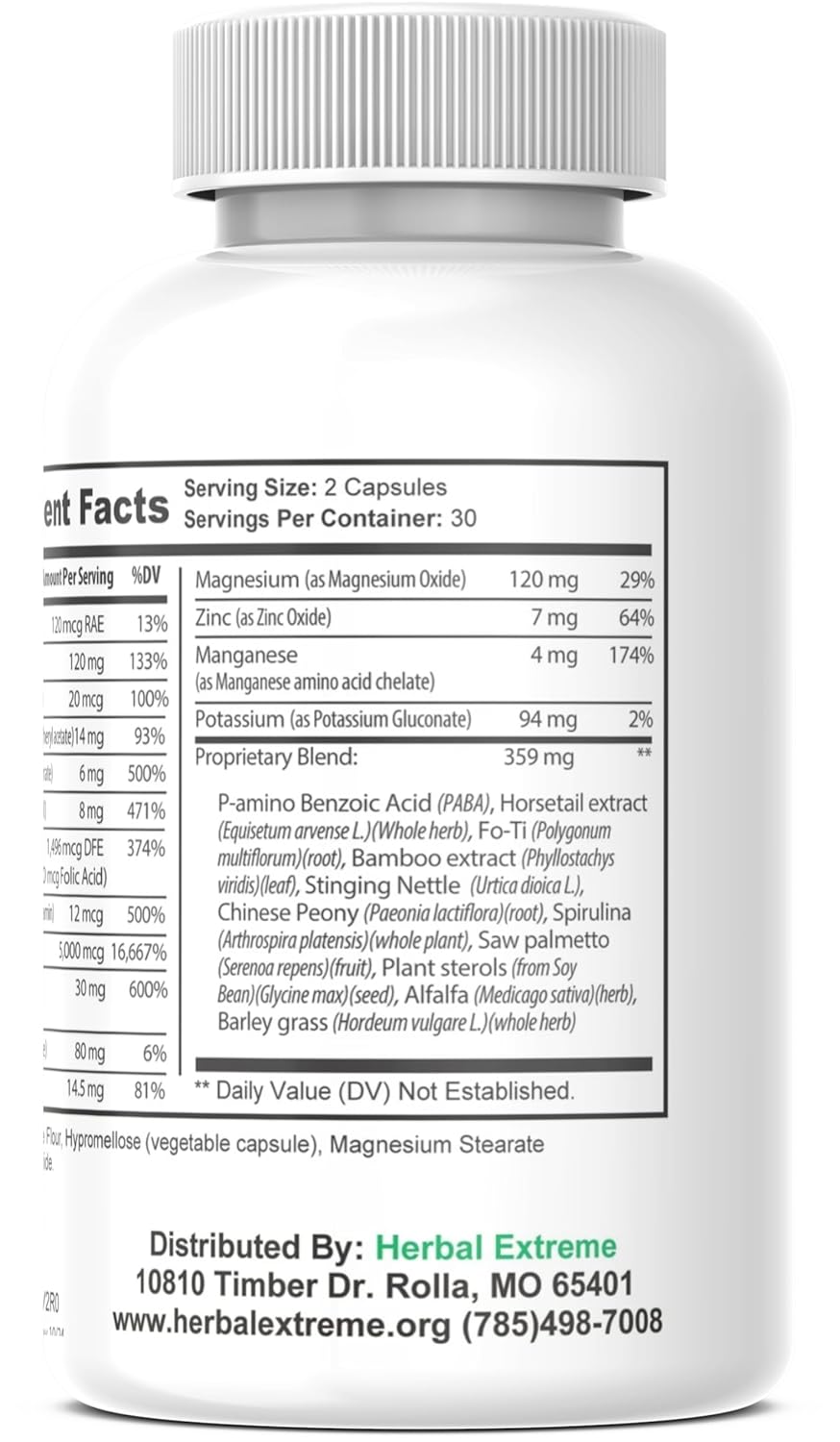 Premium Herbal Blend for Hair, Skin, and Nails with Biotin 5000 mcg - Natural Ingredients for Health and Beauty