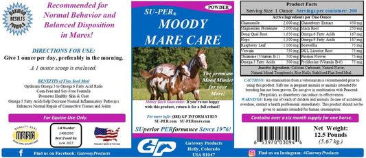 Premium Herbal Extracts for Hormonal Balance & Anxiety Relief in Horses - 12.5 lbs Powder for Moody Mares