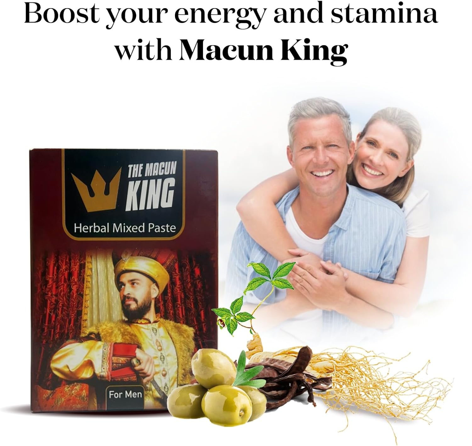 Premium Herbal Mixed Paste with Turkish Honey Macunu King Paste - 480G for Fast Performance, Includes Free High Strength Ashwagandha Capsules - 30 caps