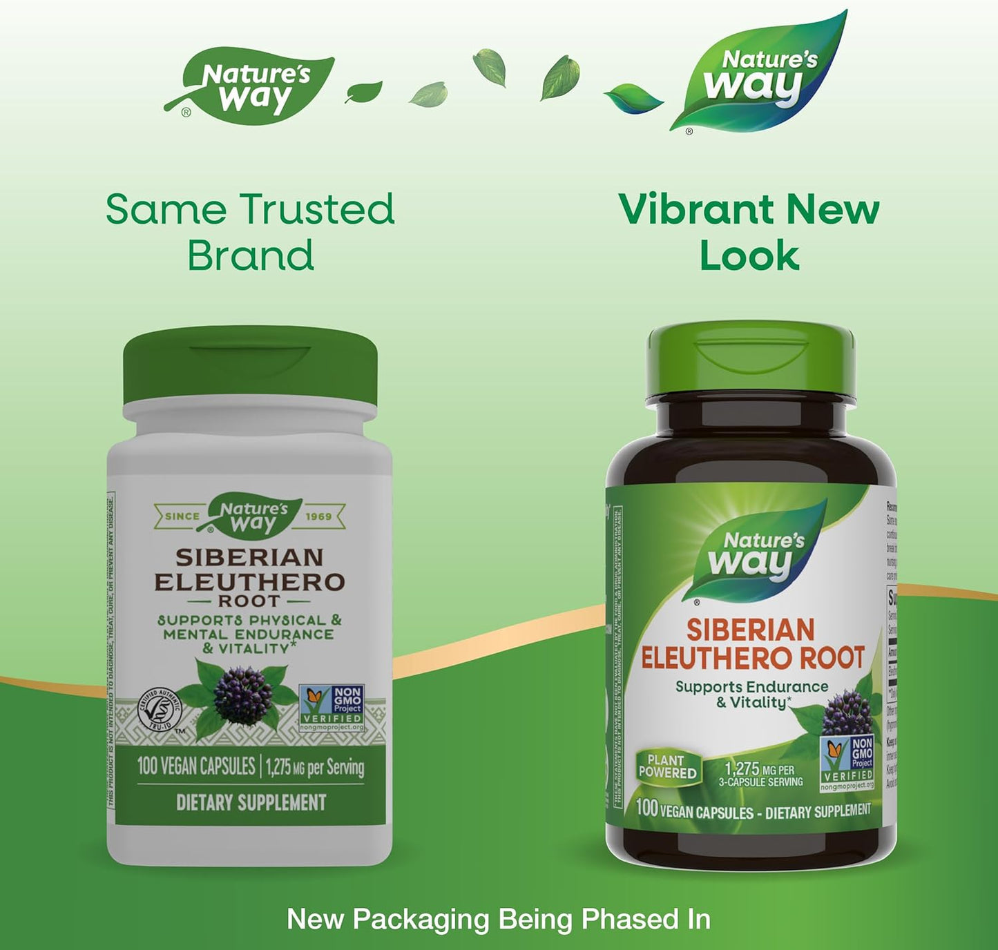 Premium Herbal Siberian Eleuthero Root Supplement for Endurance & Vitality*, Adaptogen*, 1,275mg, Non-GMO, 100 Capsules