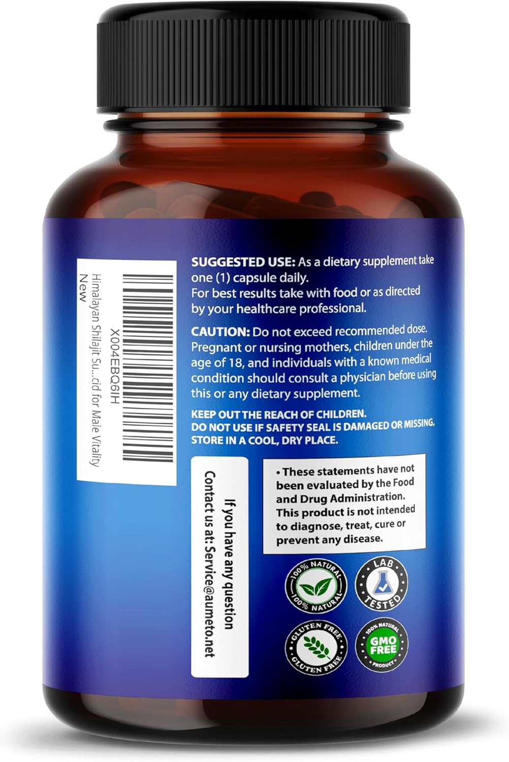 Premium Himalayan Shilajit Supplement with Turkesterone, Maca Root, Tongkat Ali, Fadogia - Enriched with Trace Minerals & Fulvic Acid for Men's Health