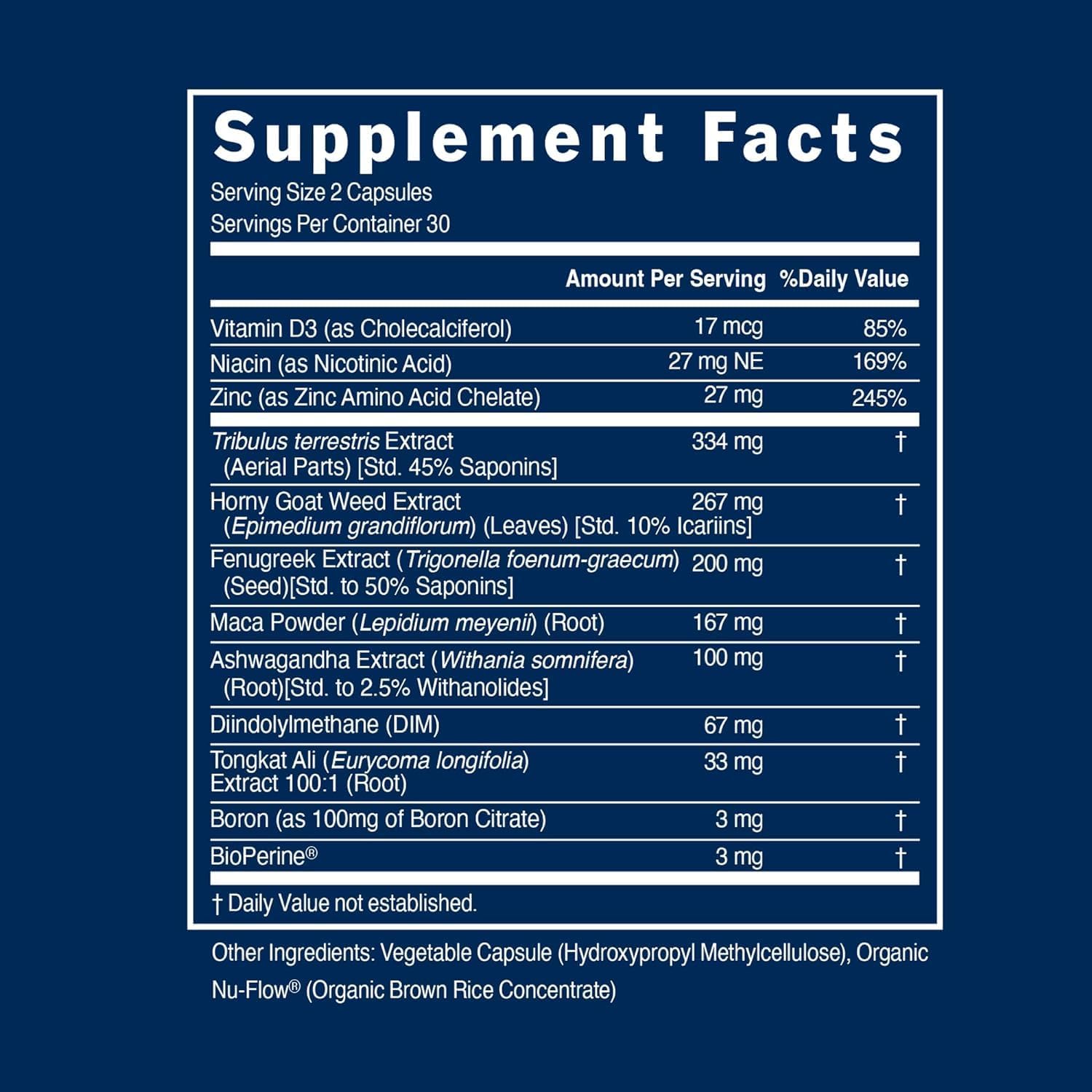 Premium Horny Goat Weed Supplement with Tribulus, Fenugreek, Maca, Ashwagandha, and Tongkat Ali for Men's Energy, Vitality, and Endurance - 120 Capsules