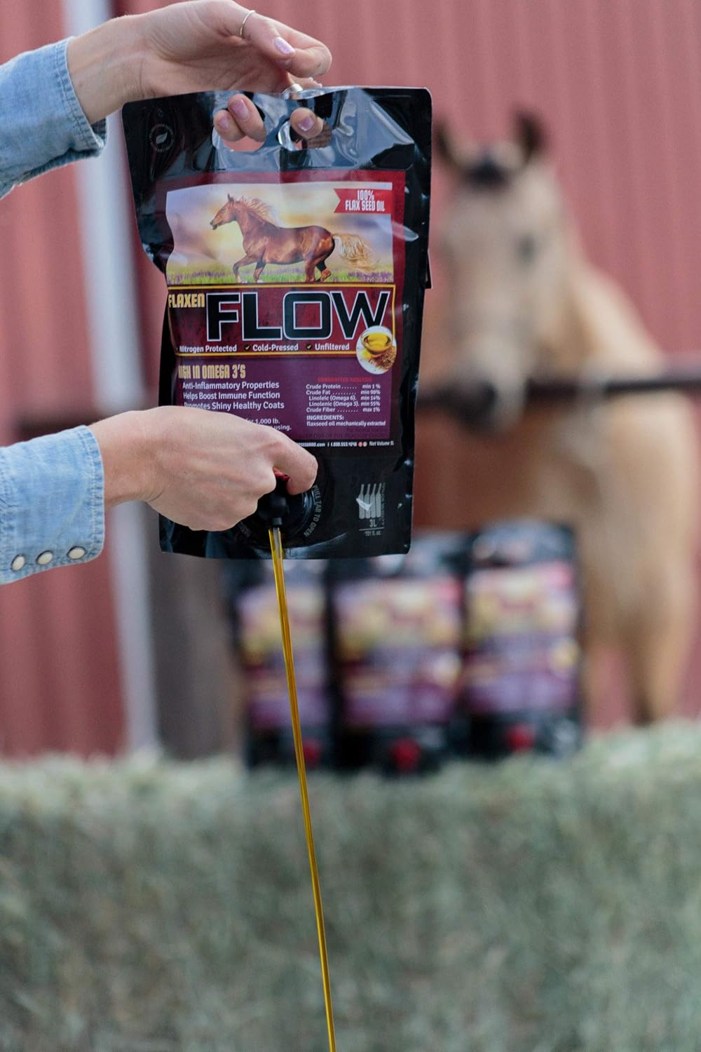 Premium Horse Guard Flax Seed Oil 3 L - Omega-3 & Omega-6 Fatty Acids for Horses