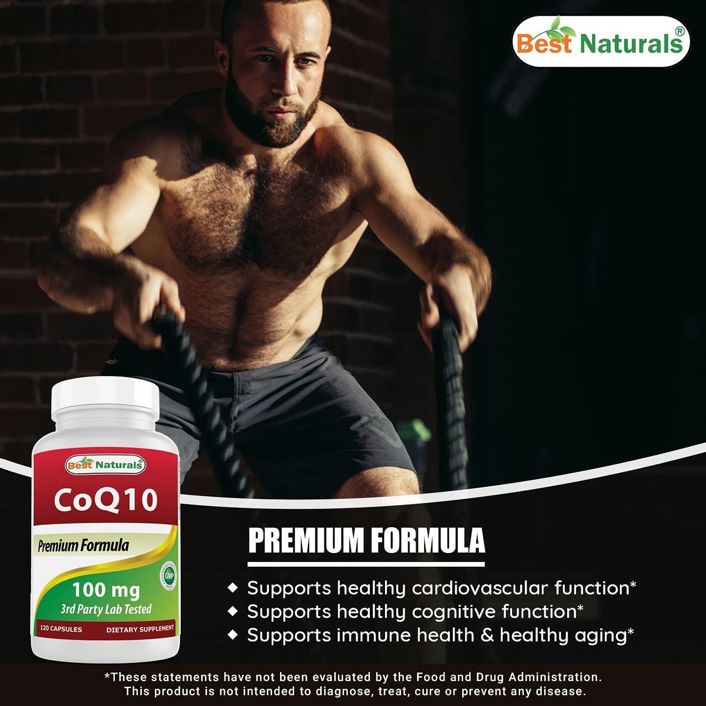 Premium Hyaluronic Acid 200 mg & COQ10 100 mg Supplement for Skin and Heart Health