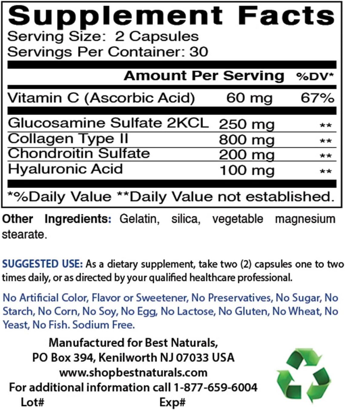 Premium Hyaluronic Acid Capsules - 100mg for Healthy Joints & Youthful Skin - 60 Count