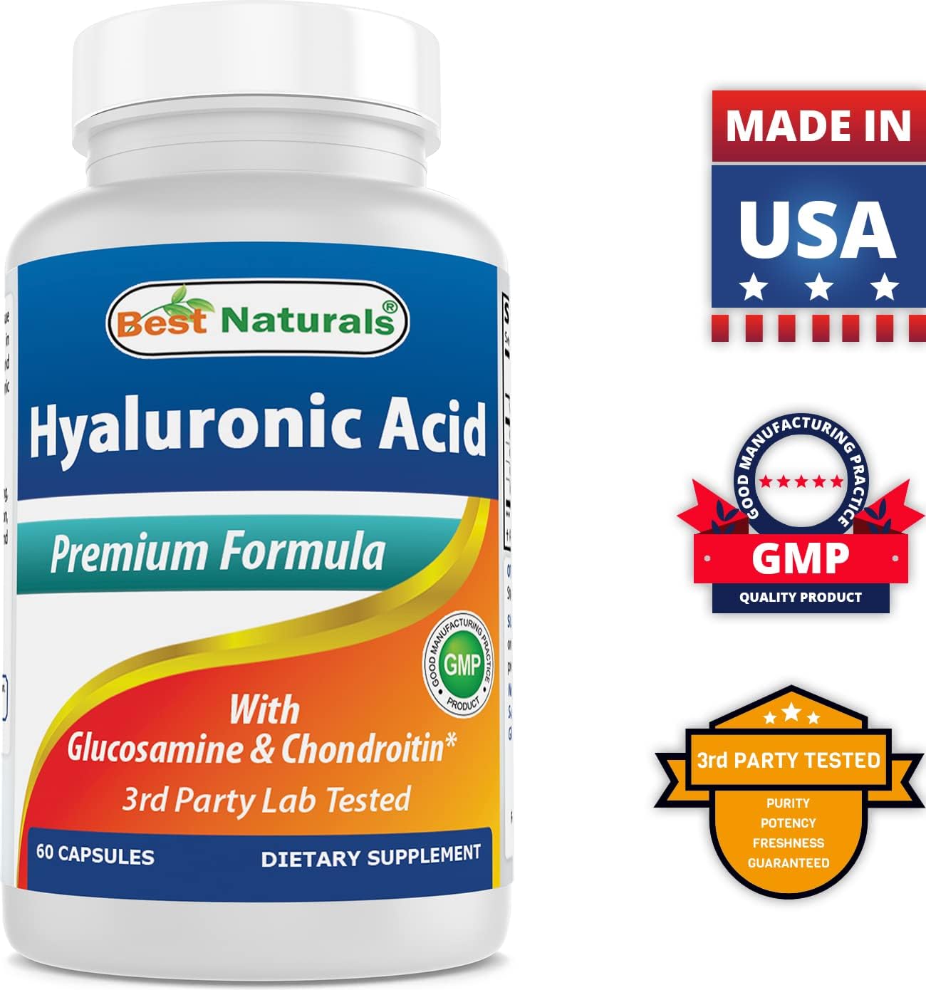 Premium Hyaluronic Acid Capsules - 100mg for Healthy Joints & Youthful Skin - 60 Count