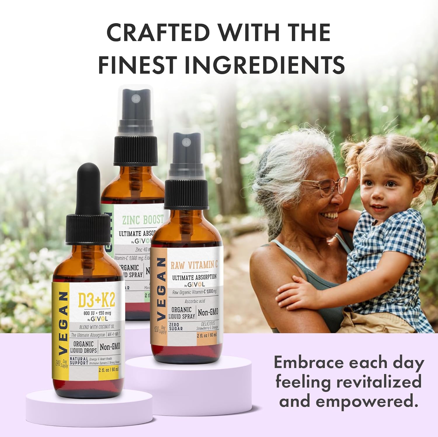 Premium Immunity Support Bundle: Vitamin C, D3, K2 Liquid & Zinc Picolinate - Heart Health Vitamins with Essential Minerals, Antioxidants, Cardio Benefits - 180 Day Supply