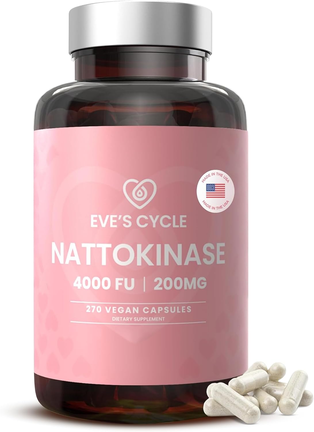 Premium Japanese Nattokinase Enzyme Supplement - 270 Vegan Capsules, 4000 FU, Organic, Non-GMO - Made in USA, No Stearates - High-Potency Alternative