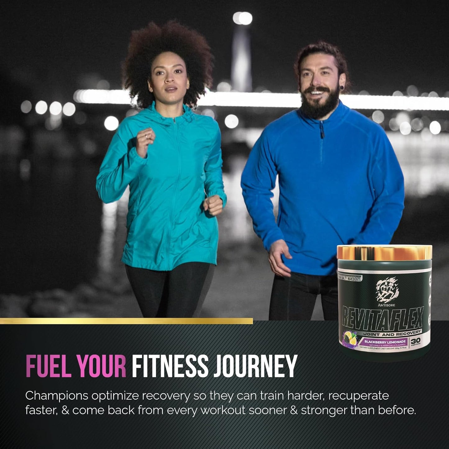 Premium Joint & Muscle Recovery Supplement - Fast-Acting Formula with Natural Ingredients - BlackBerry Lemonade Flavor - Made in USA - 30 Servings