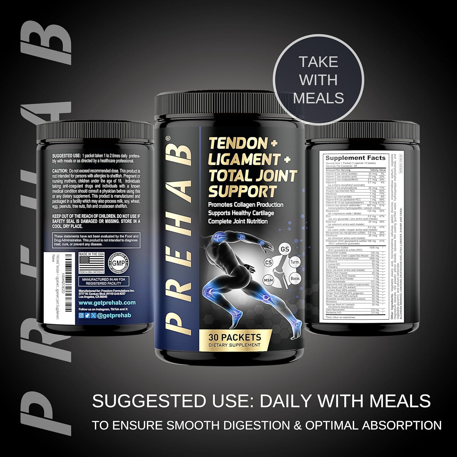 Premium Joint Supplement for Athletes - 40 Ingredient Complex with Glucosamine, Chondroitin, MSM, Turmeric, and Boswellia - Supports Tendons, Ligaments, and Total Joint Health