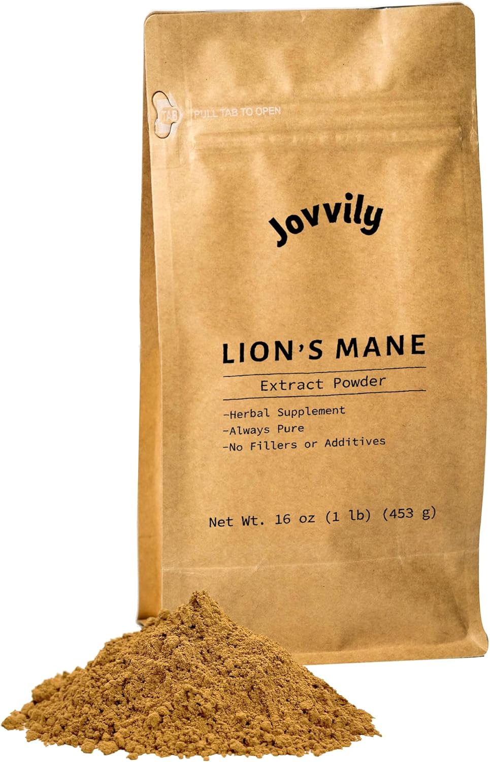 Premium Jovvily Lion's Mane Mushroom Extract - 1 lb Pure Hericium Erinaceus Supplement
