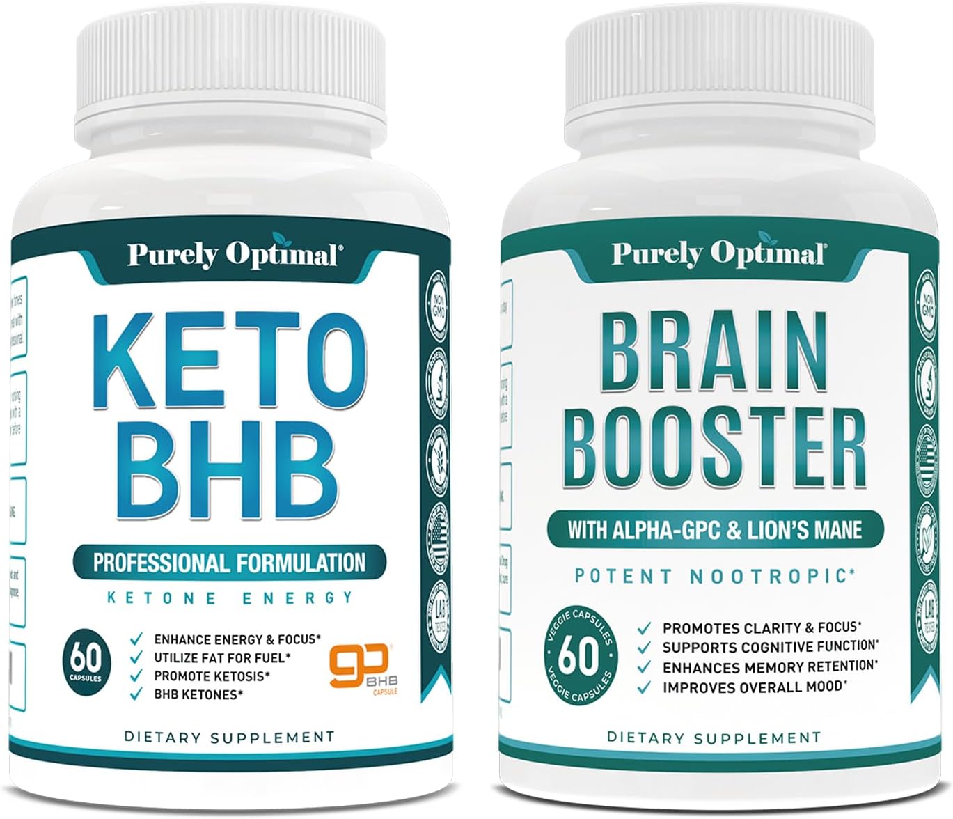 Premium Keto BHB Exogenous Ketones & Nootropic Brain Supplement for Focus, Memory & Mood Boost