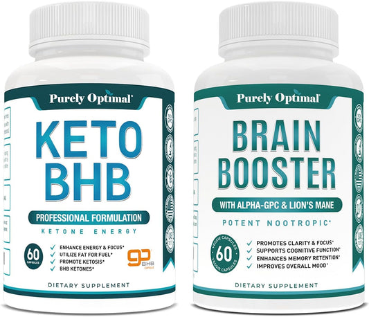 Premium Keto BHB Exogenous Ketones & Nootropic Brain Supplement for Focus, Memory & Mood Boost