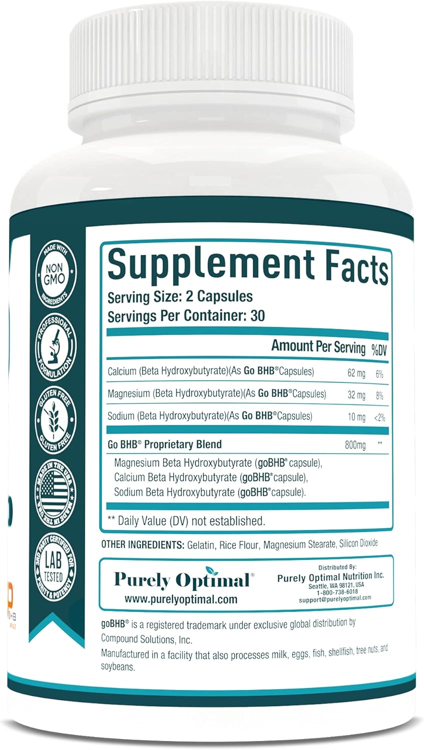 Premium Keto BHB Exogenous Ketones & Nootropic Brain Supplement for Focus, Memory & Mood Boost