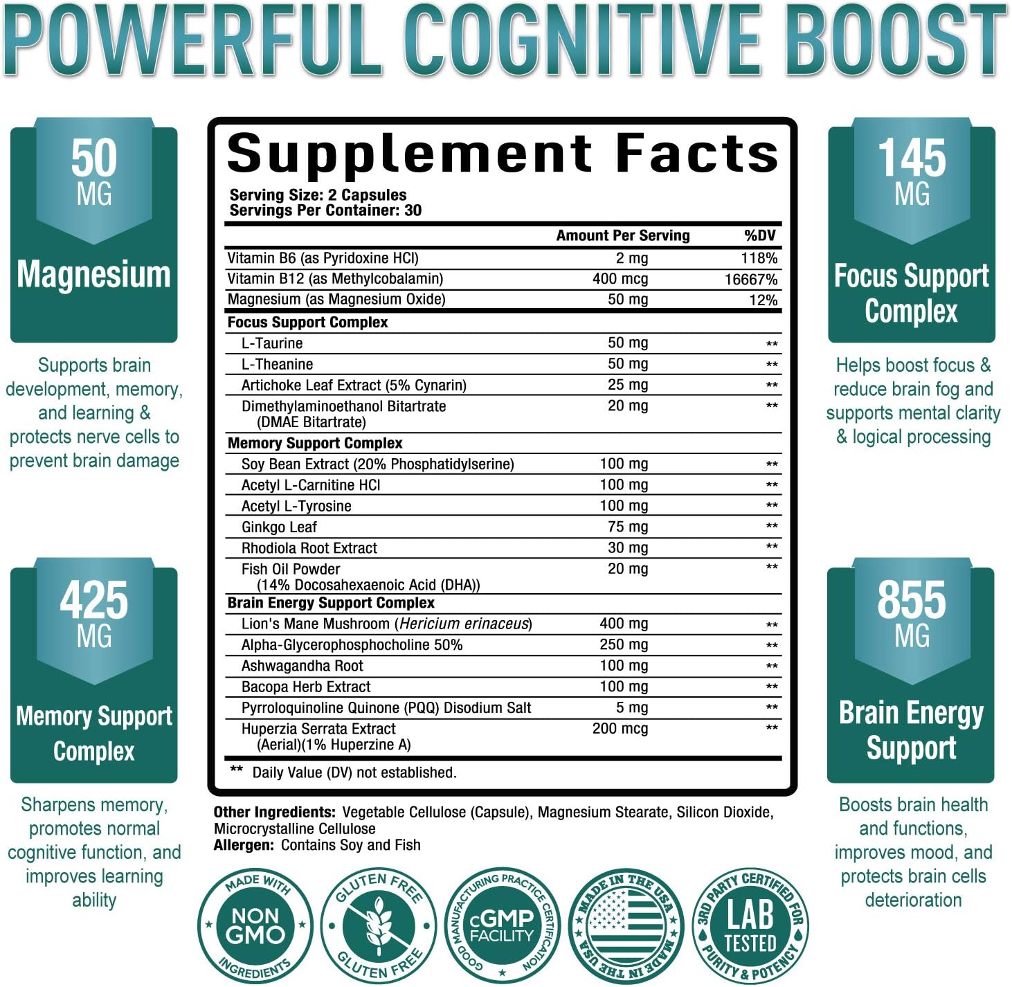 Premium Keto BHB Exogenous Ketones & Nootropic Brain Supplement for Focus, Memory & Mood Boost