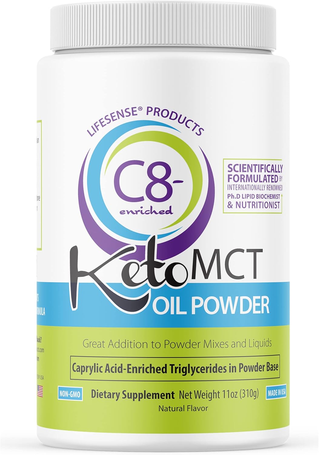 Premium Keto-Friendly MCT Oil Powder - Unflavored Coconut Oil Source, Developed by PhD Nutrition for Brain and Body Fuel