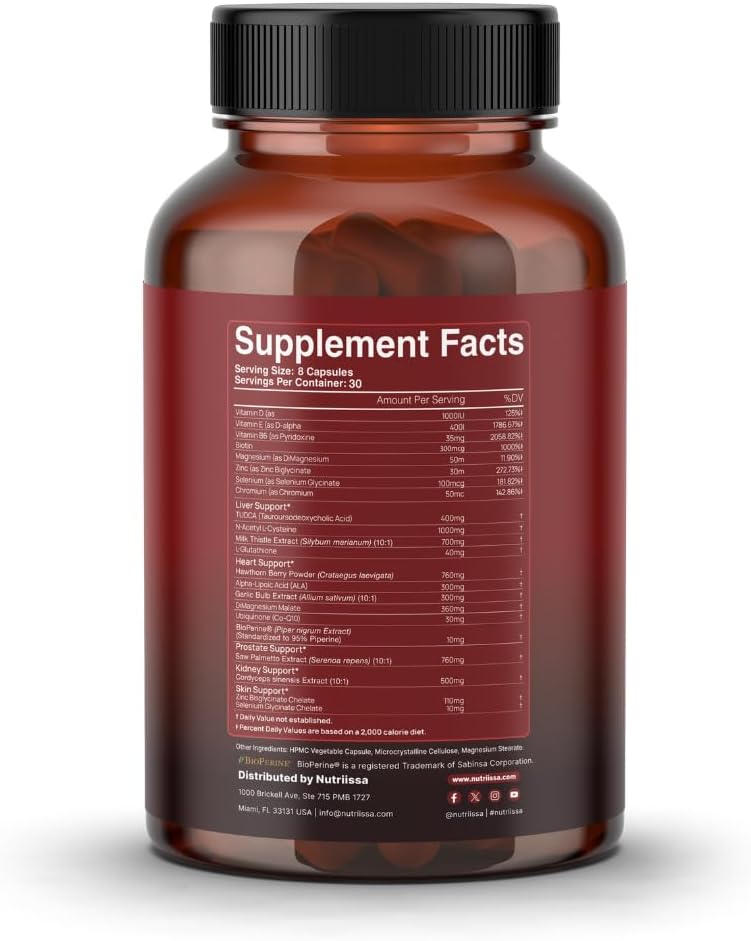 Premium Kidney & Liver Detox Capsules for Bodybuilders & Weightlifters - EPEB Certified - 400mg TUDCA & 1000mg NAC - Vegan, 240 Capsules
