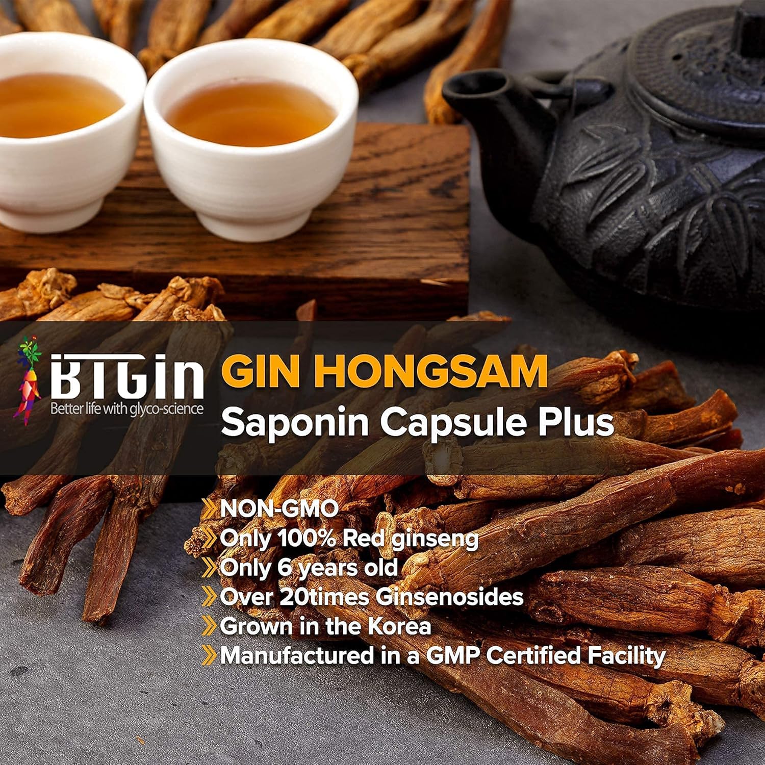 Premium Korean Red Ginseng Bundle with BTGIN Gin Hongsam & RG3 300