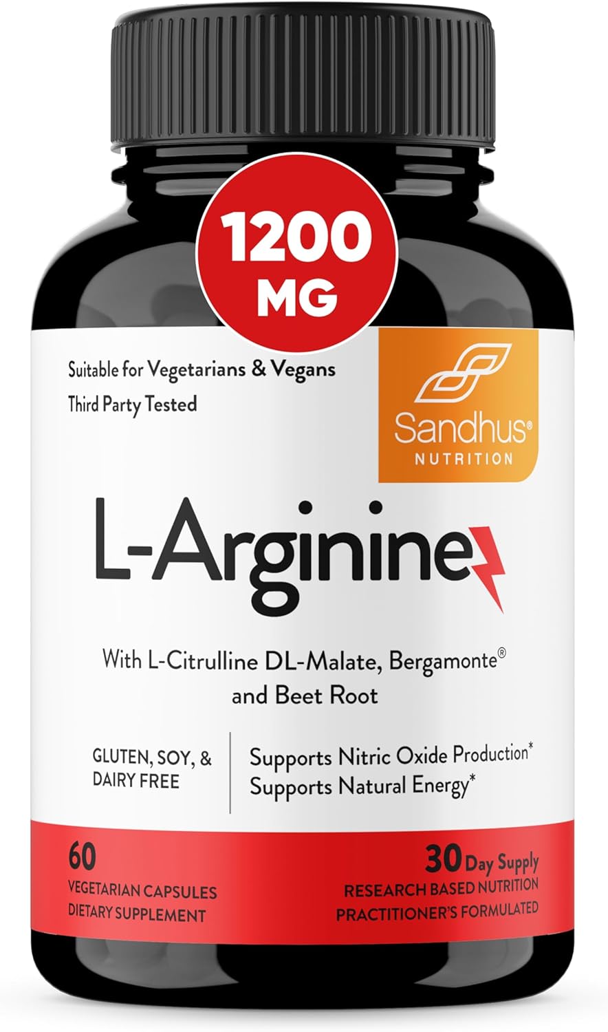 Premium L-Arginine Supplement for Improved Blood Flow & Vascular Health | Made in USA | 30 Day Supply | Workout Support for Men & Women