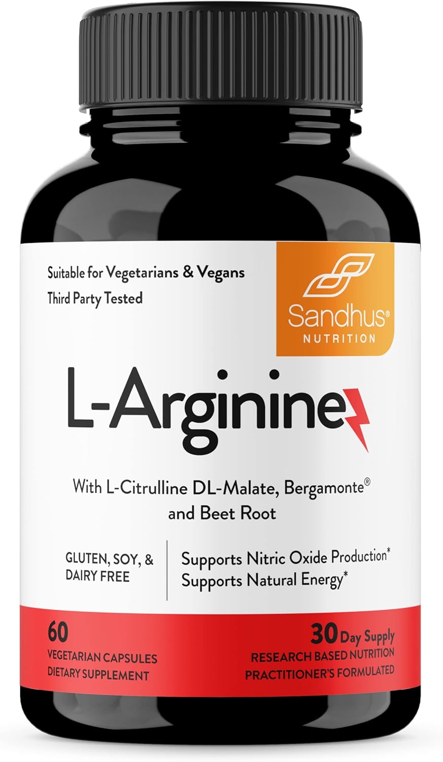 Premium L-Arginine Supplement for Improved Blood Flow & Vascular Health | Made in USA | 30 Day Supply | Workout Support for Men & Women