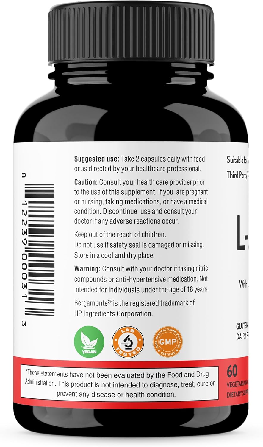 Premium L-Arginine Supplement for Improved Blood Flow & Vascular Health | Made in USA | 30 Day Supply | Workout Support for Men & Women