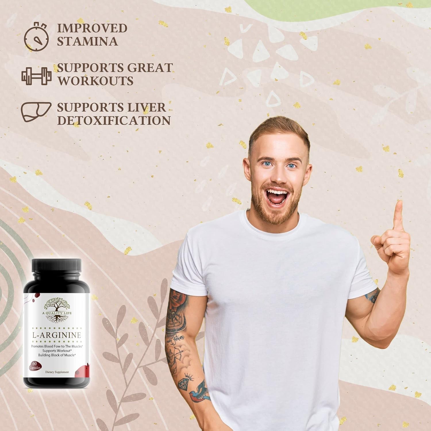 Premium L Arginine Supplements for Enhanced Stamina, Muscle Growth, Vascularity, and Energy Boost