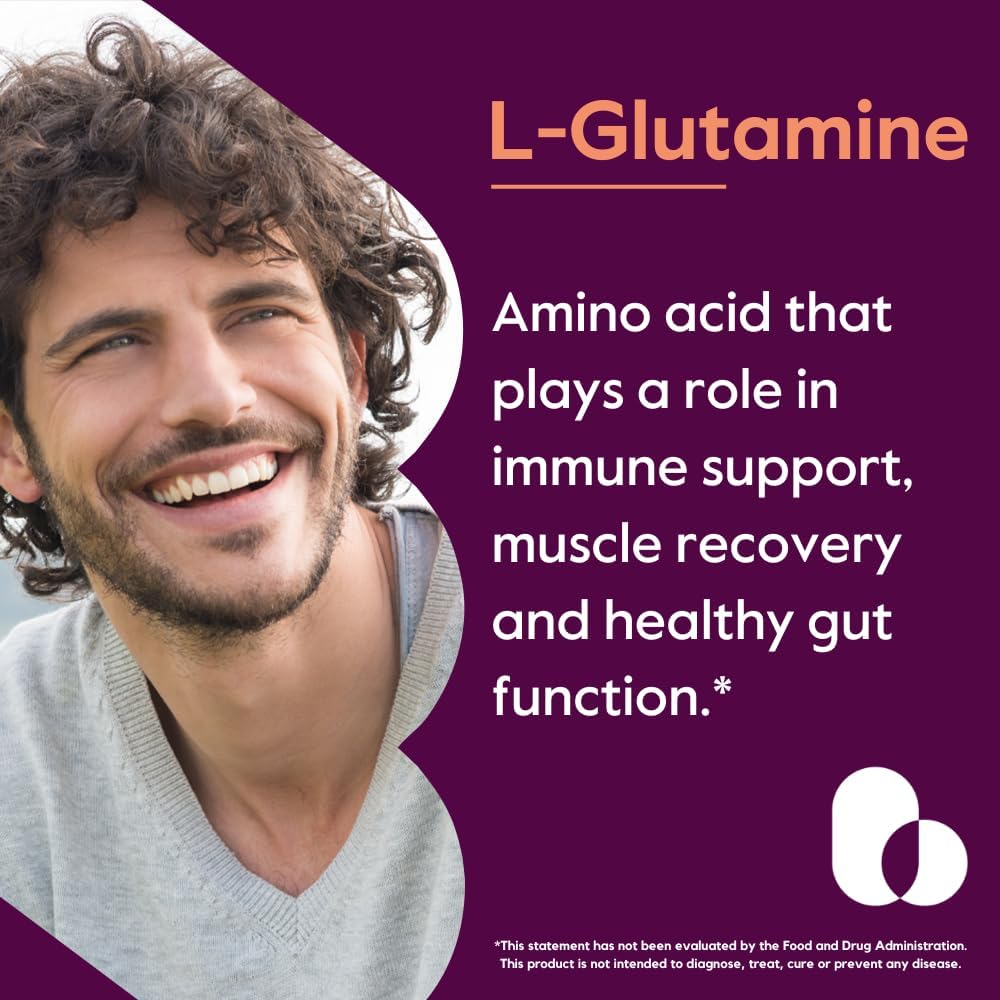 Premium L-Glutamine Supplement 1000mg (240 Caps) - Free Form, Non-GMO, Gluten Free - Pure, Maximum Strength Glutamine Capsules