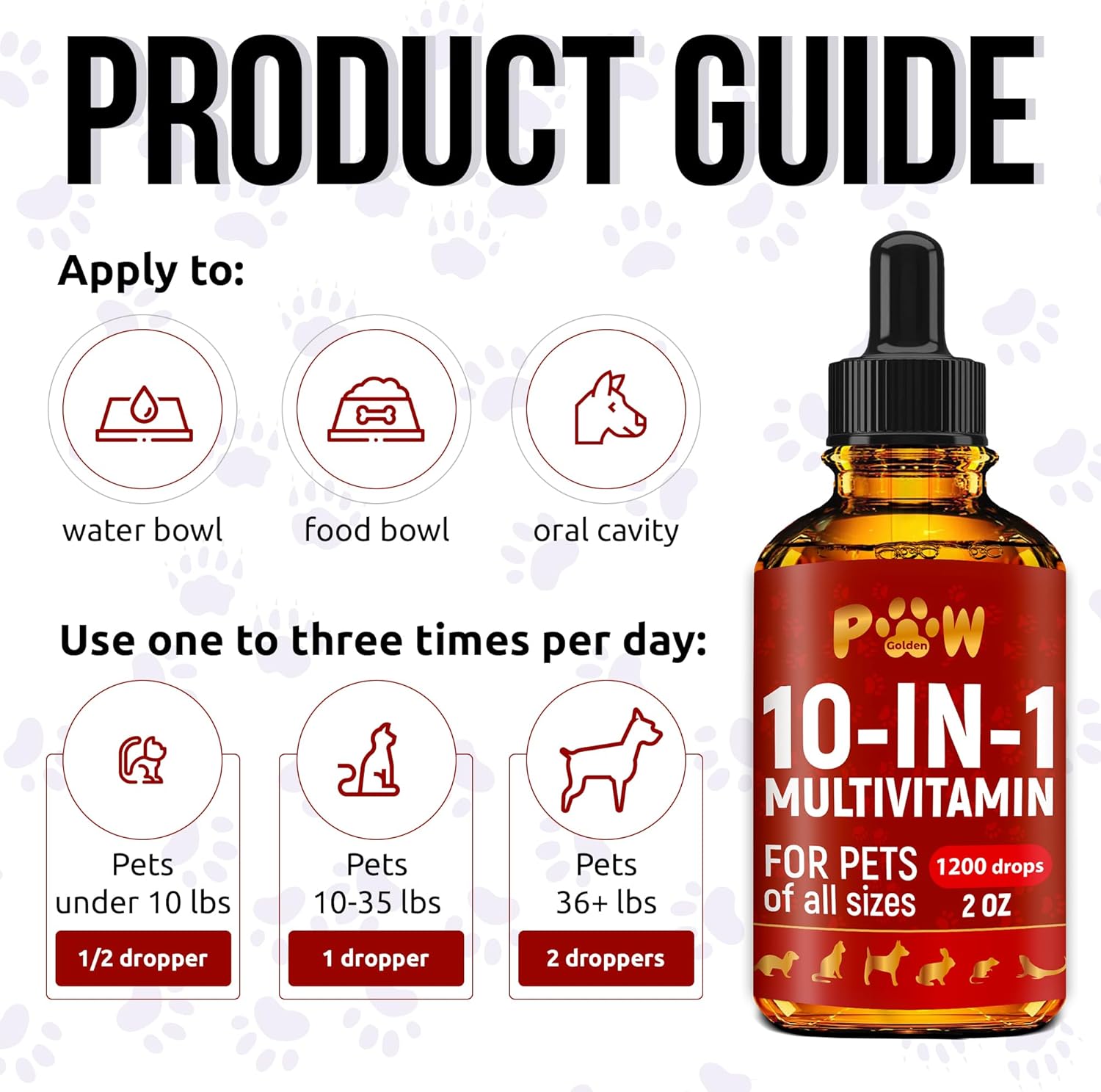 Premium Liquid Multivitamin for Cats and Dogs | 10-in-1 Formula with Vitamin B Complex | Cranberry Supplement for Urinary Health | Supports Digestion, Breathing, and Mobility | All Ages | 2 Oz Bottle