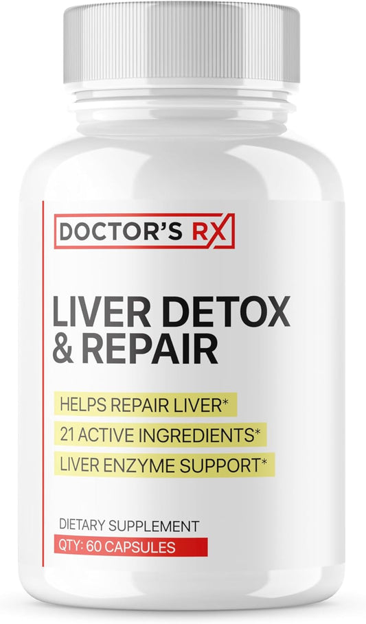 Premium Liver Cleanse & Detox Supplement - Doctor's Recommended Formula with 21 Powerful Ingredients | Enhance Liver Function & Repair Enzymes | 3rd Party Tested - 60 Capsules