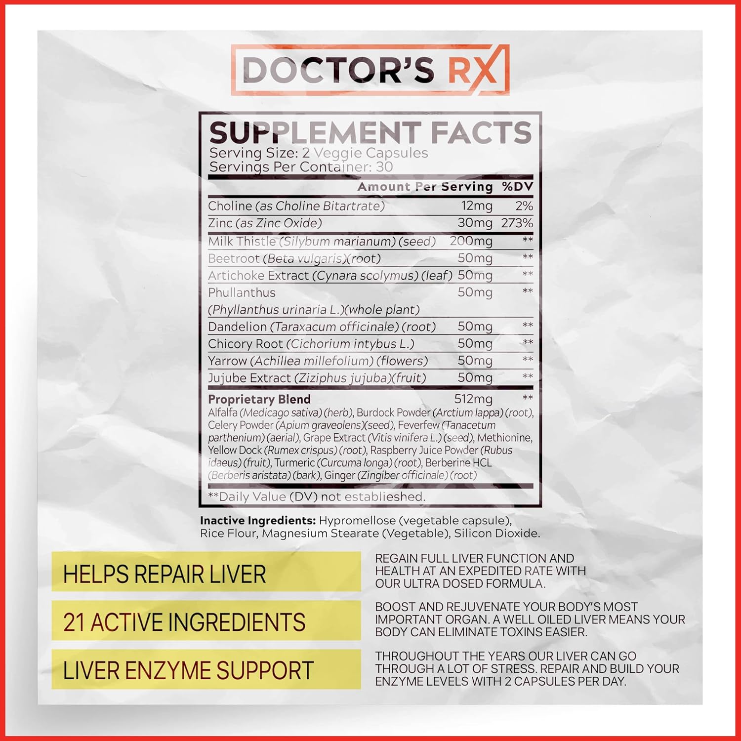 Premium Liver Cleanse & Detox Supplement - Doctor's Recommended Formula with 21 Powerful Ingredients | Enhance Liver Function & Repair Enzymes | 3rd Party Tested - 60 Capsules