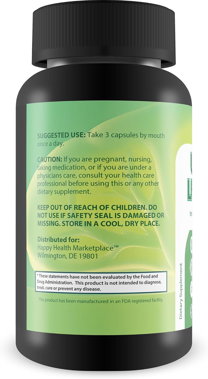 Premium Liver Support Supplement for Men and Women - Herbal Formula for Optimal Liver Health - Happy Health Marketplace Liver Pro