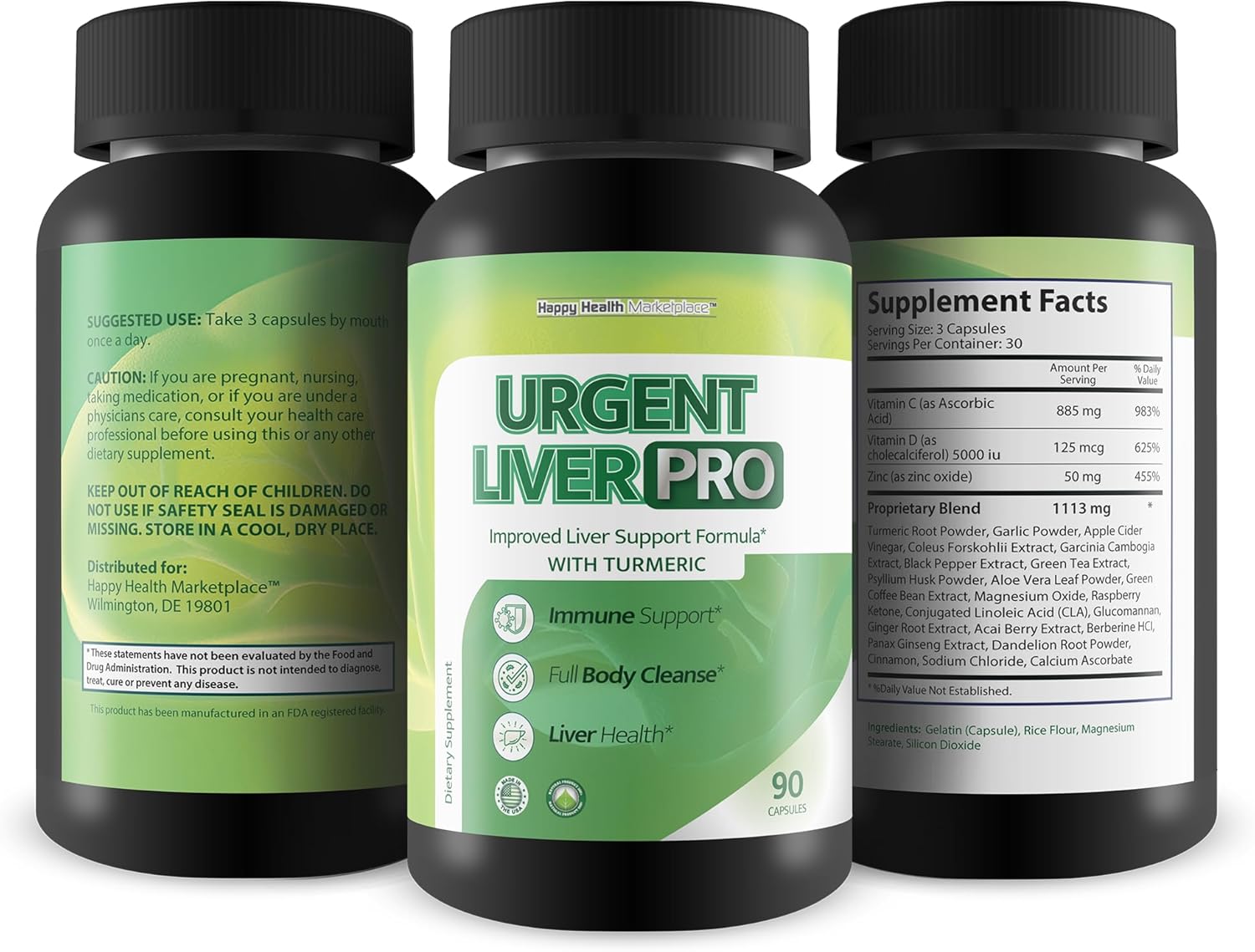 Premium Liver Support Supplement for Men and Women - Herbal Formula for Optimal Liver Health - Happy Health Marketplace Liver Pro